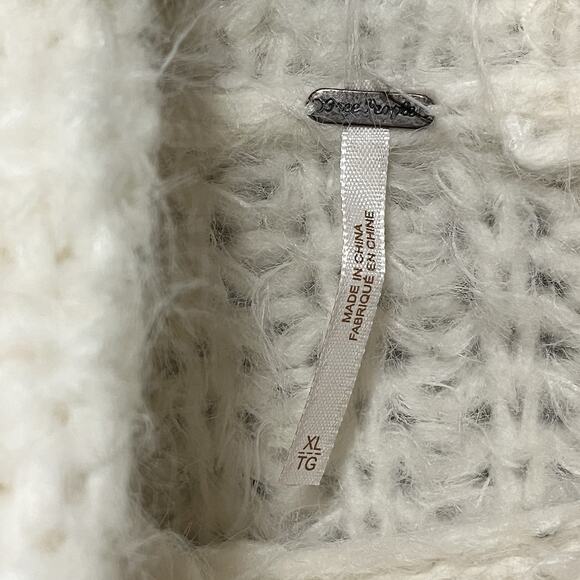 Free People Wool Blend Cropped Sweater Size XL Pullover Boho Soft Feminine - Picture 5 of 15